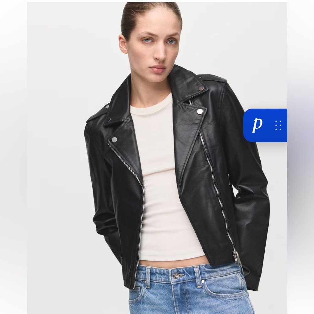 Mango leather byker Jacket.